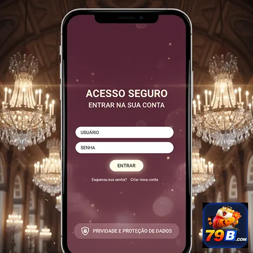 Tela de login do aplicativo 79b para acesso seguro.