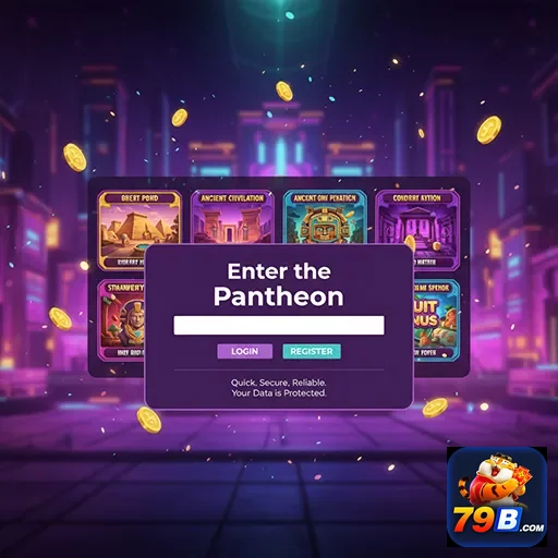 Tela de login do site 79b com jogos VIP destacados.