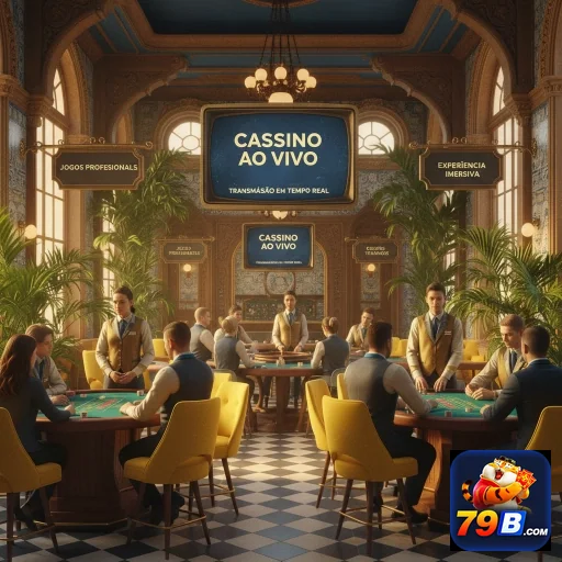 Ambiente de cassino ao vivo do 79b com jogadores em ação.