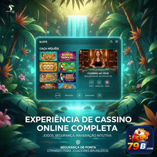 Interface da 79b com jogos e cassino ao vivo em destaque.