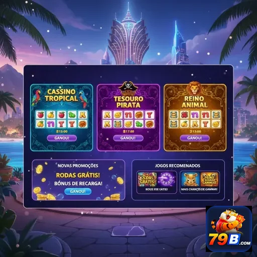 Interface do 79b destacando jogos de slot VIP disponíveis.