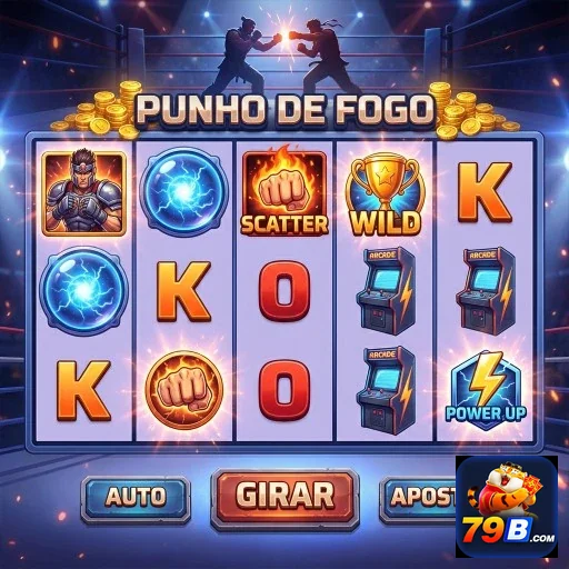 Jogo 'Punho de Fogo' da plataforma 79b em destaque.