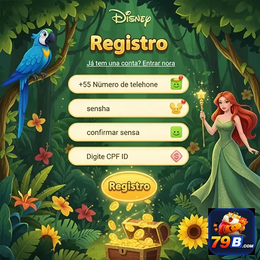 Tela de registro no 79b com campos para cadastro simples.
