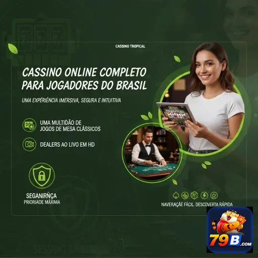 Jogadora interagindo com a plataforma 79b em tablet.