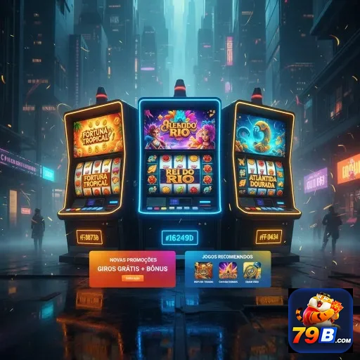 Máquinas de slots do 79b mostrando promoções e jogos.