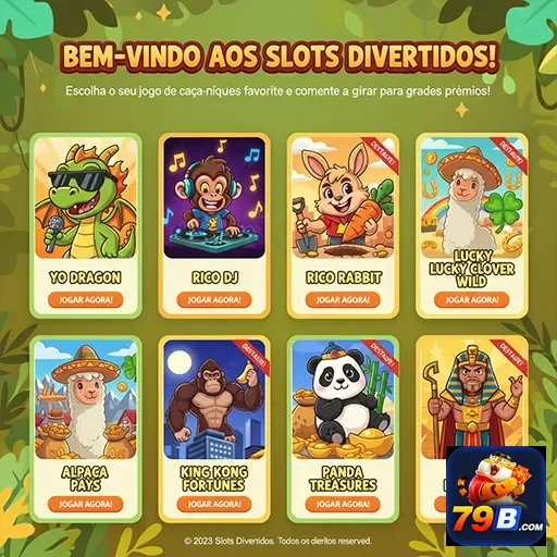 Tela de jogos de slots no 79b, mostrando diversas opções.