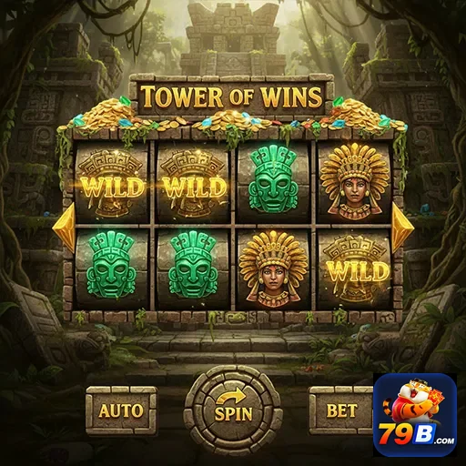 Tela do jogo Tower of Wins no site 79b com rodadas.