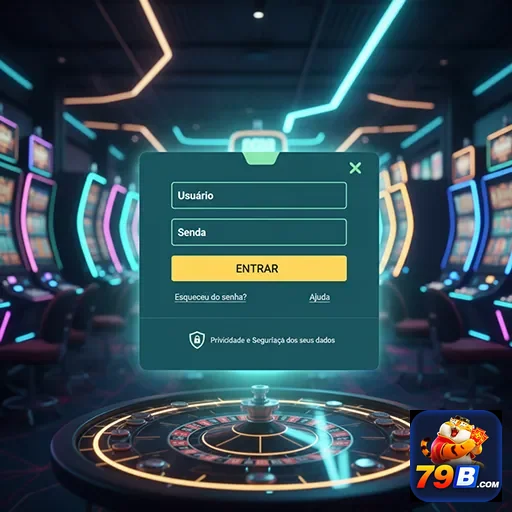 Tela de login do 79b destacando acesso seguro e VIP.